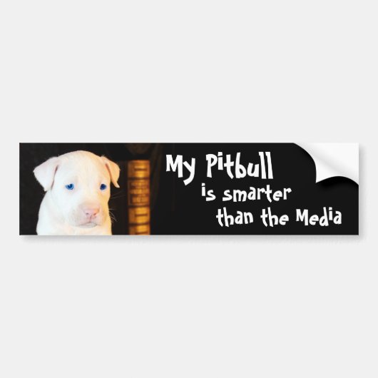 Mijn Pitbull is slimmer dan de media Bumpersticker (Voorkant)