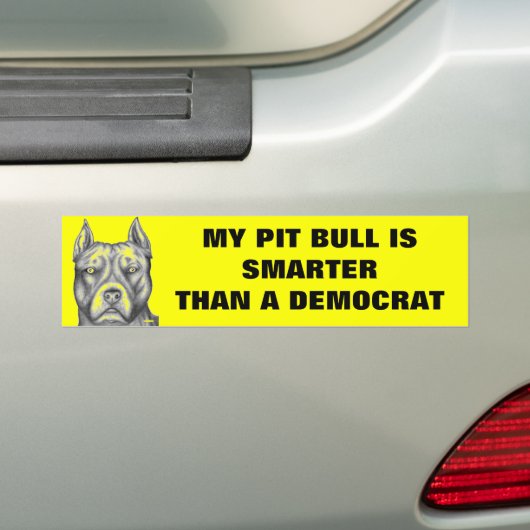 MIJN PITBULL IS SLIMMERE BUMPERSTICKER (Op auto)