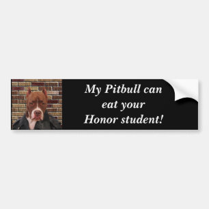 Mijn Pitbull kan je opeten... Bumpersticker