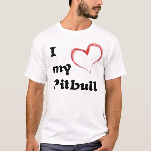 mijn pitbull uit mijn hart t-shirt (Voorkant)