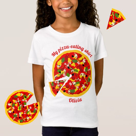 Mijn pizza eten Shirt gepersonaliseerd