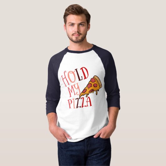 Mijn Pizza vasthouden T-shirt (Voorkant volledig)