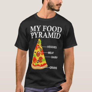 Mijn pizzapsuramide pizzasnoer pizza voor vrouwen t-shirt