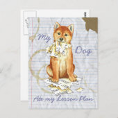 Mijn plan van Shiba Inu Ate Mijn Lesson Briefkaart (Voorkant / Achterkant)