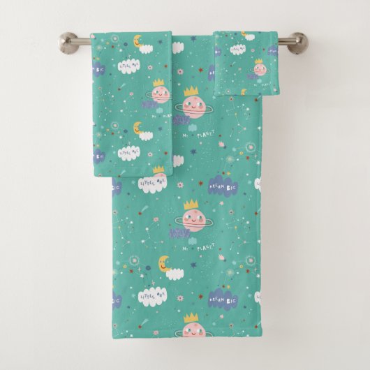 Mijn planeet Dream Big Little One Pattern Bad Handdoek (Insitu)