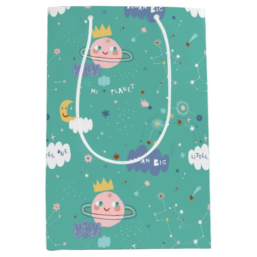 Mijn planeet Dream Big Little One Pattern Medium Cadeauzakje (Voorkant)