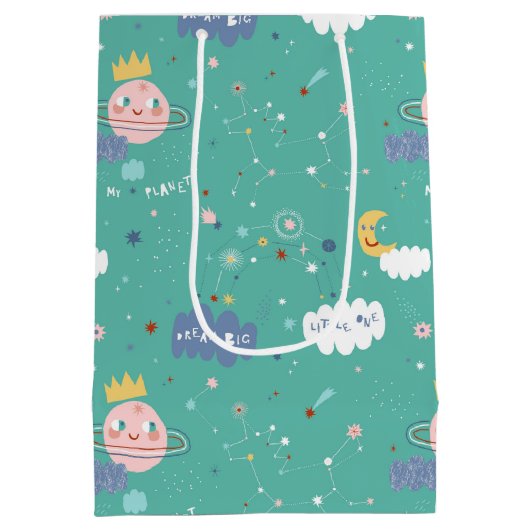 Mijn planeet Dream Big Little One Pattern Medium Cadeauzakje (Achterkant)