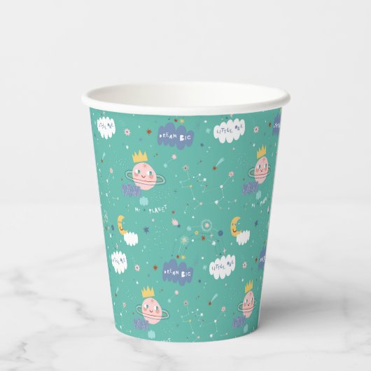 Mijn planeet Dream Big Little One Pattern Papieren Bekers (Achterkant)