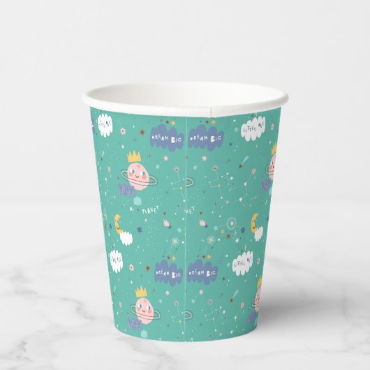 Mijn planeet Dream Big Little One Pattern Papieren Bekers (Rechts)