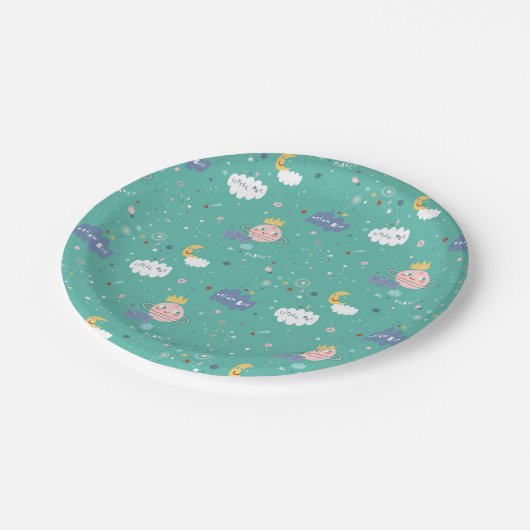 Mijn planeet Dream Big Little One Pattern Papieren Bordje (Gekanteld)