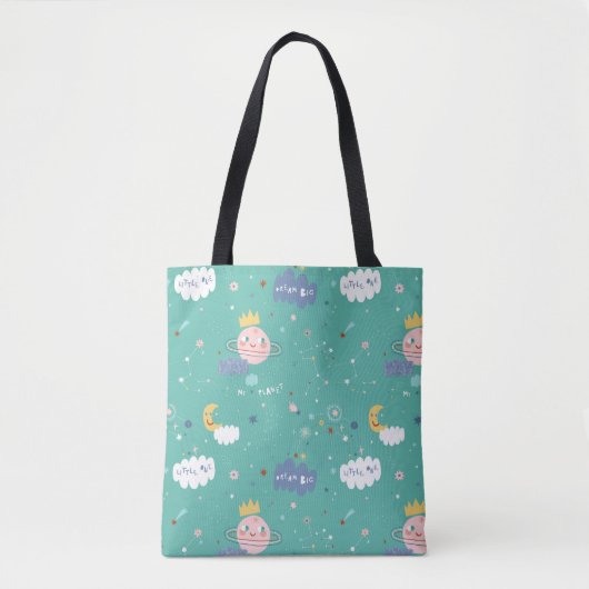 Mijn planeet Dream Big Little One Pattern Tote Bag (Voorkant)