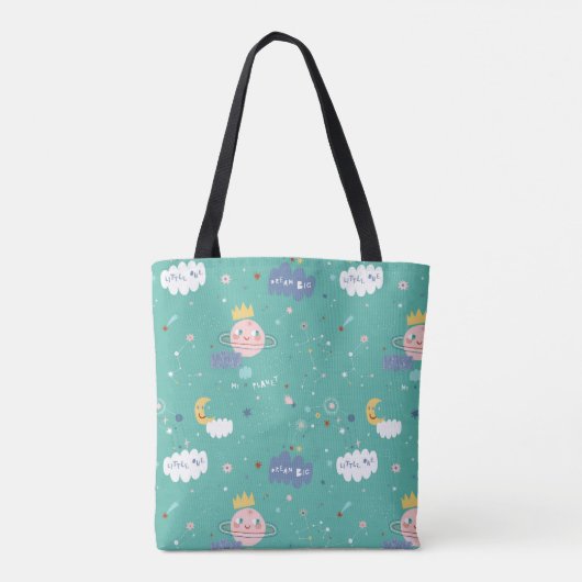 Mijn planeet Dream Big Little One Pattern Tote Bag (Achterkant)