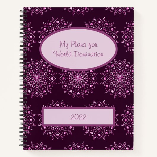Mijn plannen voor wereldheerschappij Mandala Notitieboek (Voorkant)