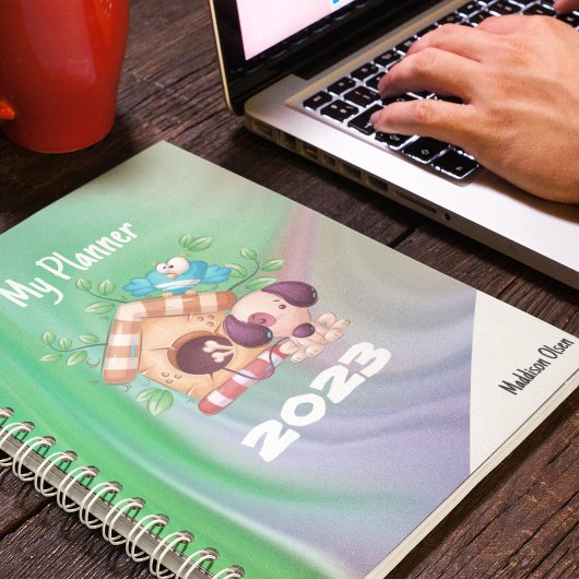 Mijn Planner Cute Dog House op Marmer met naam