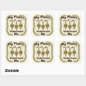 Mijn planten begrijpen me vierkante sticker (Vel)