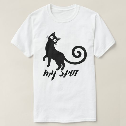 Mijn plek Zwarte Kat Ontwerp T-shirt (Design voorkant)
