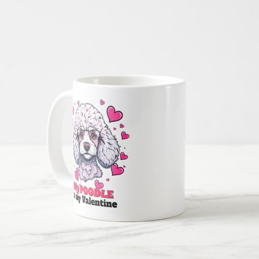 Mijn poedel is mijn Valentijn Schattige Funny Dog Koffiemok (Voorkant links)