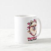 Mijn Pomeranian is mijn Valentijn Schattige Funny Koffiemok (Voorkant rechts)