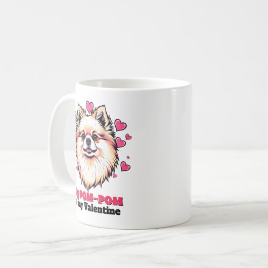 Mijn Pomeranian is mijn Valentijn Schattige Funny Koffiemok (Voorkant links)