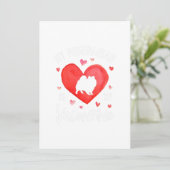 Mijn Pomeranian is mijn Valentijn Valentijnsdag Ho Feestdagenkaart (Staand voorkant)