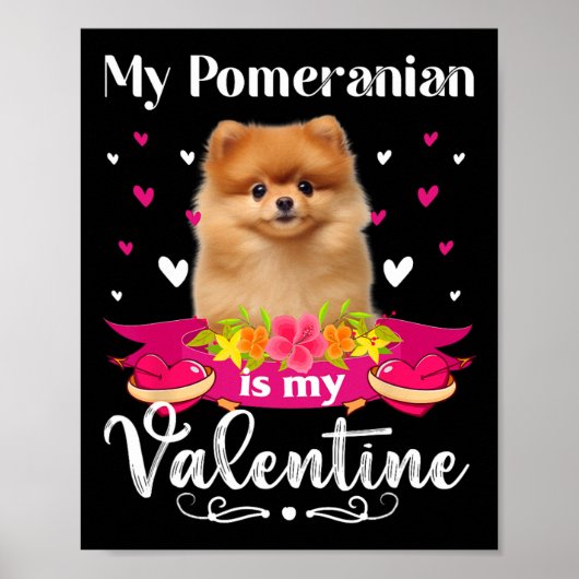Mijn pommerse hond is mijn Valentijn met Happy Cut Poster (Voorkant)