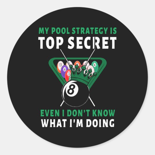 Mijn poolstrategie is gelijk ronde sticker (Voorkant)