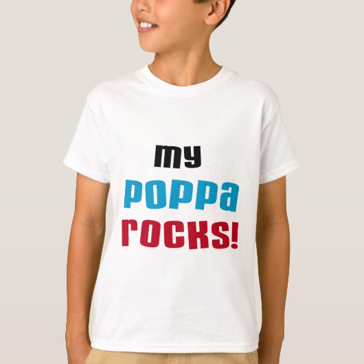 Mijn Poppa Rocks Tshirts en geschenken (Voorkant)