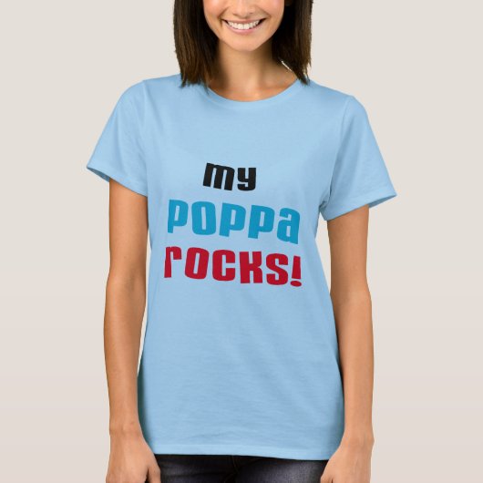 Mijn Poppa Rocks Tshirts en geschenken (Voorkant)