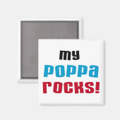 Mijn Poppa Rocks Tshirts en geschenken Magneet (Voorkant / Achterkant)