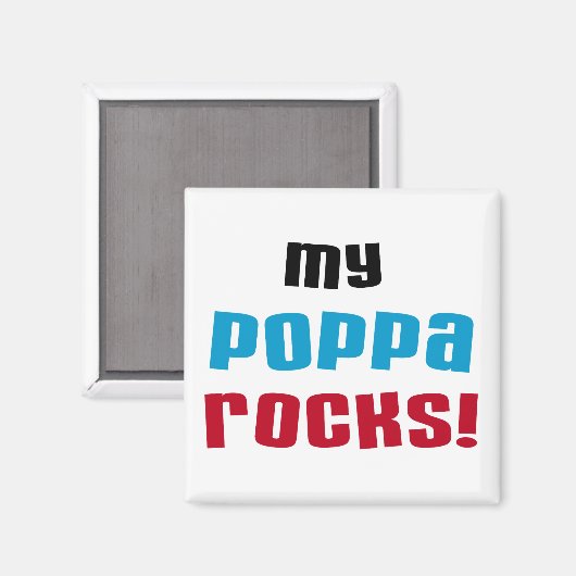 Mijn Poppa Rocks Tshirts en geschenken Magneet (Voorkant / Achterkant)