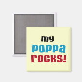 Mijn Poppa Rocks Tshirts en geschenken Magneet (Voorkant / Achterkant)