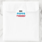 Mijn Poppa Rocks Tshirts en geschenken Ronde Sticker (Tas)