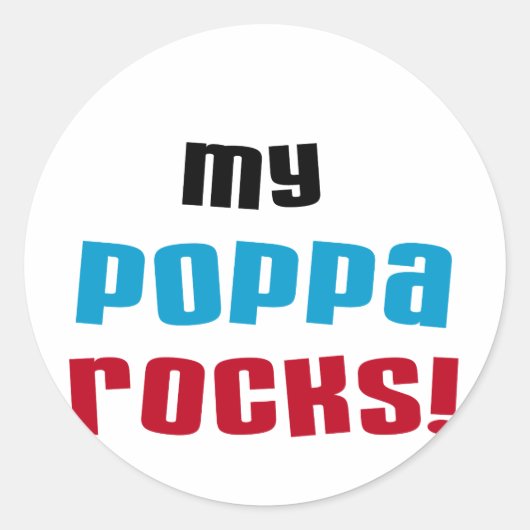 Mijn Poppa Rocks Tshirts en geschenken Ronde Sticker (Voorkant)