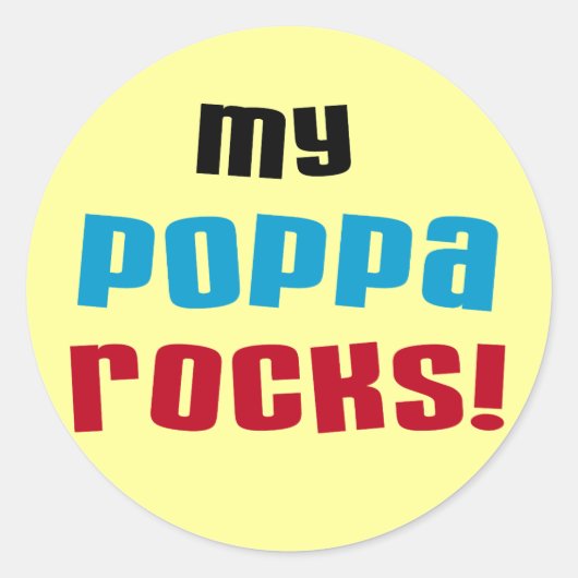 Mijn Poppa Rocks Tshirts en geschenken Ronde Sticker (Voorkant)