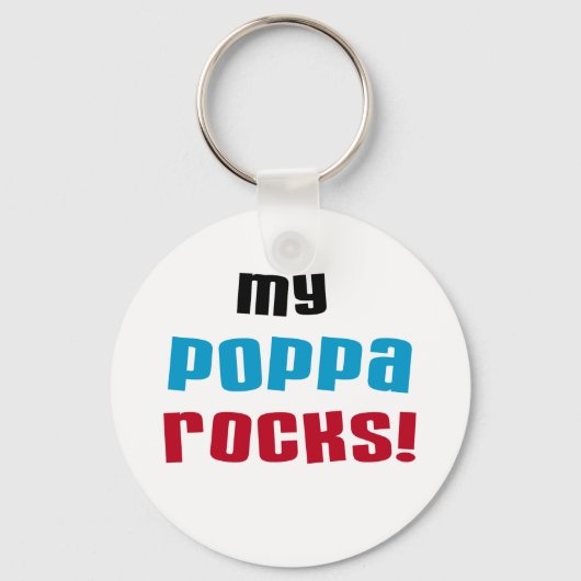 Mijn Poppa Rocks Tshirts en geschenken Sleutelhanger (Voorkant)