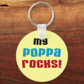 Mijn Poppa Rocks Tshirts en geschenken Sleutelhanger (Voorkant)