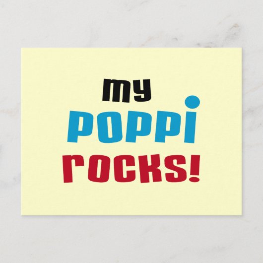 Mijn Poppi Rocks T-shirts en geschenken Briefkaart (Voorkant)