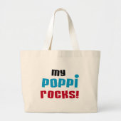 Mijn Poppi Rocks T-shirts en geschenken Grote Tote Bag (Voorkant)
