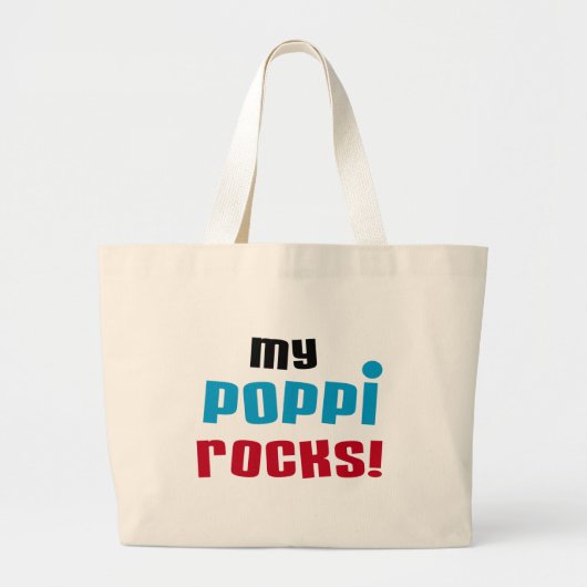 Mijn Poppi Rocks T-shirts en geschenken Grote Tote Bag (Voorkant)