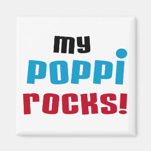 Mijn Poppi Rocks T-shirts en geschenken Magneet