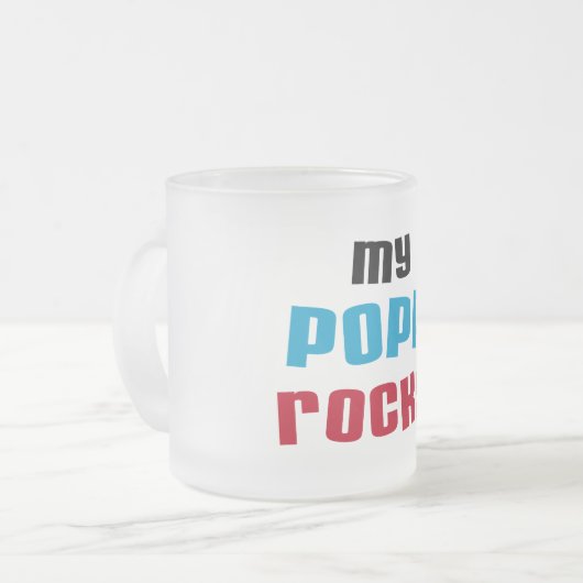 Mijn Poppi Rocks T-shirts en geschenken Matglas Koffiemok (Voorkant links)