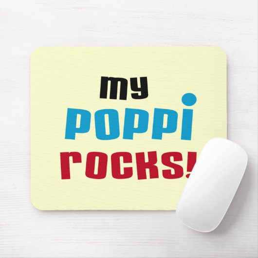 Mijn Poppi Rocks T-shirts en geschenken Muismat (Met muis)