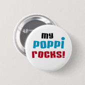 Mijn Poppi Rocks T-shirts en geschenken Ronde Button 5,7 Cm (Voorkant /achterkant)