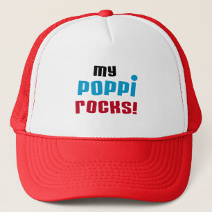 Mijn Poppi Rocks T-shirts en geschenken Trucker Pet