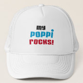 Mijn Poppi Rocks T-shirts en geschenken Trucker Pet (Voorkant)