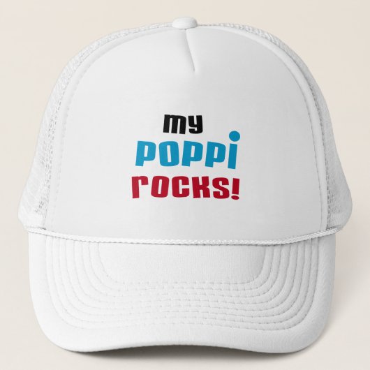 Mijn Poppi Rocks T-shirts en geschenken Trucker Pet (Voorkant)