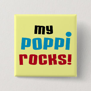 Mijn Poppi Rocks T-shirts en geschenken Vierkante Button 5,1 Cm
