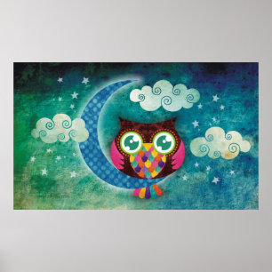 Mijn Poster met Halvemaan Uil