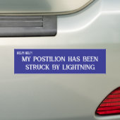 mijn postiljon is door de bliksem getroffen bumpersticker (Op auto)