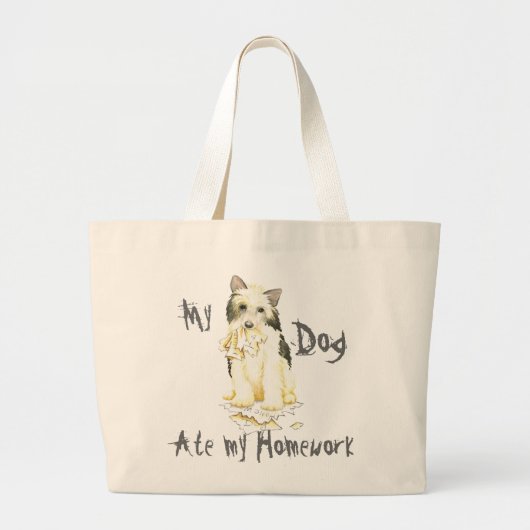 Mijn powderpuff Ate Mijn thuiswerk Grote Tote Bag (Voorkant)